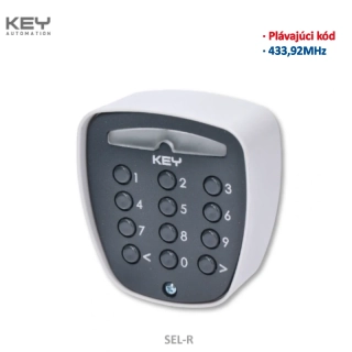 KEY SEL-R -bezdrátový na plávajúci kód, tlačitkový spinač hliníkový