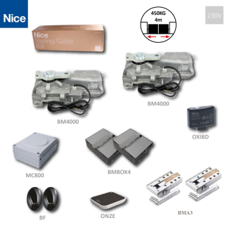 NICE L-FAB METRO4000 podzemná sada pre dvojkrídlovú bránu do 4m / krídlo, 2x BM4000 (230V, 340W, 500Nm), 1x MC800, 1x ON2E, 1x OXIBD, 1 pár BF, 2x BMBOX4, 2x BMA3
