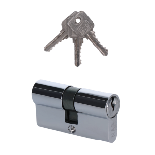 VL60N cylindrická vložka 30x30mm, niklová, 3 kľúče, skrutka M5x65mm