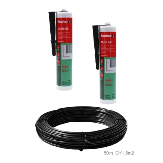 LPS25 sada pre zhotovenie indukčnej slučky k závore pre detekciu vozidiel, obsahuje 50m drôt CY1.5m2, 2x tmel v kartuši 310ml