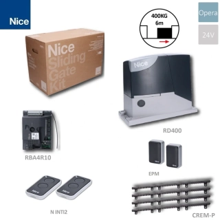 NICE ROAD 400 KIT ZH, 2x Era FLO2, 4x hrebeň,1x foto EPM, Sada pre posuvnú bránu do 400kg/ 6m