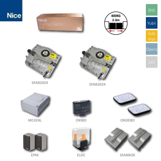 NICE SFABKit2024BD - 1x MC424L, 2x ON3EBD,1x OXIBD,1 pár EPM,1x ELDC, 2x SFABBOX