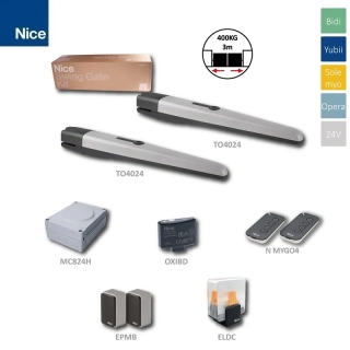 TOO4024BDKCE - do 3m / krídlo, 2x TO4024 (24V, 120W, 1800N), 1x MC824H, 2x MYGO4, 1x OXIBD, 1 pár EPMB, 1x ELDC