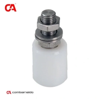 C450IX/30x40 nerezové vodiace koliesko 30x40mm, závit M14 pre horné vedenie posuvnej brány, nylón /nerez /AISI304.