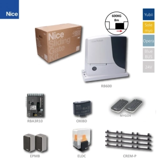NICE Robus600 - RB600BDKCE-KH, - 2x MYGO4,1x OXIBD,1 pár EPMB,1x ELDC,4x CREM P,  sada pre posuvnú bránu do 600kg/ 8m