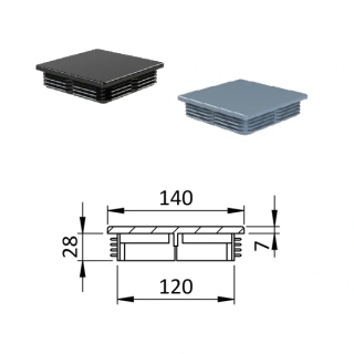 140x140  Plastové zátky štvorcové 