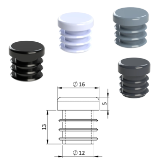 ZO16 Okrúhle, materiál polyetylén, Antracit, Biela, Čierna, Šedá