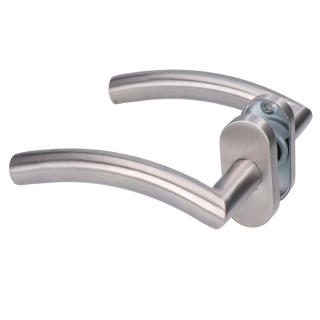 EB1-KLD86N kľučka nerezová (pár) bez dolnej rozety, balenie: 2ks kľučka + príslušenstvo k montáži, brúsená nerez K320 /AISI304