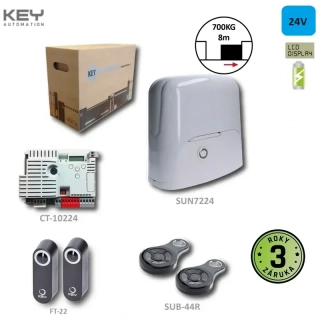 KEY SUN7324KS 1x SUN7324 (24V, 500W, 34Nm), 1x CT-10224,  2x SUB44R, 1 pár, FT-22, Sada pre posuvnú bránu do 700kg/ 8m