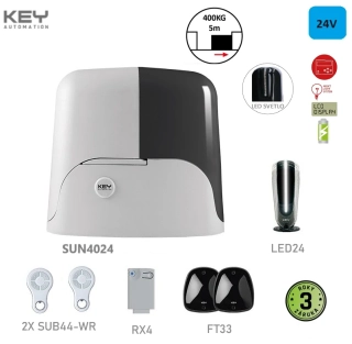 KEY SUN4024-K, 1x SUN4024,1x 14A,1xRX4X, 1xFT32,2xSUB-44WR,1xLED Sada pre posuvnú bránu do 400kg/ 5m