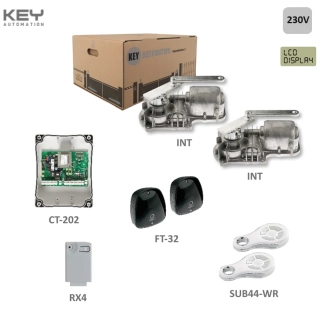 KEY UNDERKIT2x INT,1x CT-202,1x RX4,1 pár FT-32,2x SUB-44WR sada pre podzemný pohon do 3m / krídlo, verzia 230V
