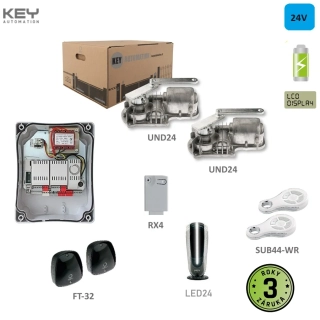 KEY UNDERKIT 2x UND24,1x CT-14A,1x RX4,1x FT-32,2x SUB-44WR,1x LED24 sada pre podzemný pohon do 3,5m / krídlo 24V