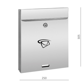 EL1-PS1 Schránka poštová (305x250x60mm),vhod (20x240mm) max. formát listu: A4, leštená nerez /AISI304