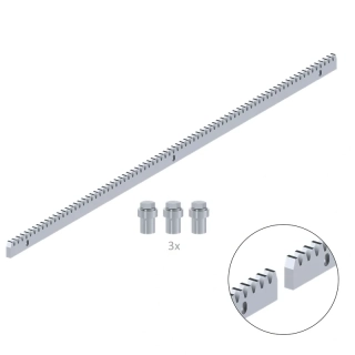 CREM-10-IX hrebeň INOX 30x10mm, L-1000mm, M4, max. do 1900kg, 3x úchyt+skrutky, nerezový