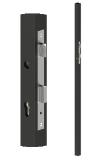 KZK4420H Profil 40 x 40 x 1,5 mm H = 2000 mm so zapusteným zámkom, vhodný pre rám bránky, bez povrchovej úpravy.