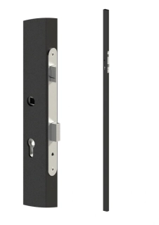 KZK5320H profil 50x30x1,5mm H-2000mm so zámkom, vhodný pre rám bránky, bez povrchovej úpravy, zámok nemá prelisovaný profil pre zapustenie