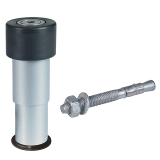 LOCINOX® GATESTOP koncový spodný doraz krídlových brán, nastaviteľná výška 60 - 140 mm, materiál: hliník