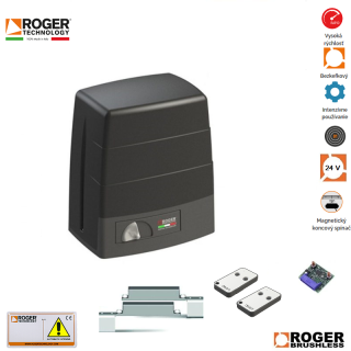 Roger KIT BM30/310/HS - LIGHT - RÝCHLY BRUSHLESS 24V pohon pre posuvné brány do 400 kg s magnetickým koncovým spínačom