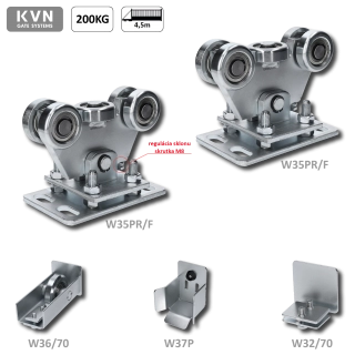 W Set70 set bez profilu pre samonosný systém, (2x W35PR/F, 1x W37P, 1x W36/70, 1x W32/70)