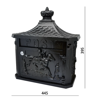560/L čierna 560/L čierna hliníková poštová schránka 350x180x385 mm