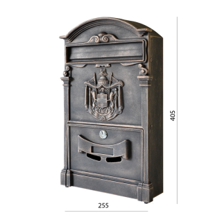 580/AL CU patina - poštová schránka, 255x405x90mm, medená patina