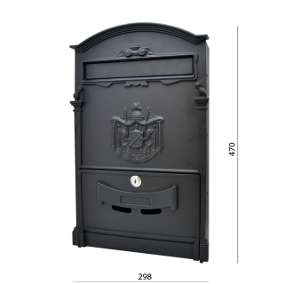 590/AL čierna - poštová schránka, 470x298x92mm,  čierna 