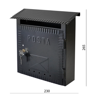 S641 čierna- poštová schránka, 230x265x90mm