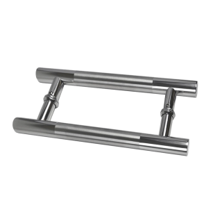 EB1-DM21 - madlo nerezové na dvere (296mm / ø 25mm), na sklo 8-12mm, leštená / brúsená nerez K320 /AISI304