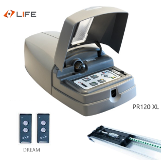 LIFE PROBO PR120 XLL sada 24V (1200N) pre garážovú bránu do 16m2 (2x DREAM2), + dráha remeňová 3,36M do výšky 2,5m