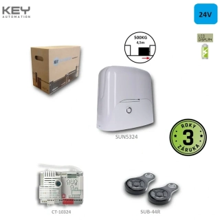 KEY SUN5324 -1 x SUN5324,1x CT-10324,2x SUB44R, sada pre posuvnú bránu do 500kg/ prejazd 5m