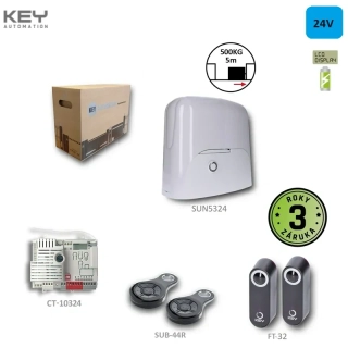KEY SUN5324 -1 x SUN5324,1x CT-10324, 1xFT23, 2x SUB44R, sada pre posuvnú bránu do 500kg/ prejazd 5m