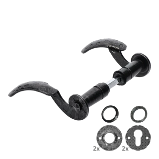KLU1/SET kľučka-set 135x80mm, ø 19 mm, čierny zinok