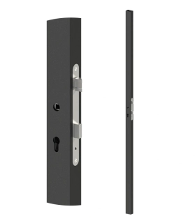 KZK6420H Profil 60x40x1,5mm H-2000mm so zapusteným zámkom, vhodný pre rám bránky, bez povrchovej úpravy