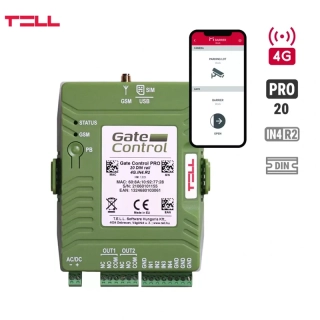 PRO20 DIN – 4G.IN4.R2 Diaľkové ovládanie na báze GSM pre elektrické brány a závory, DIN lišta -20 uživateľov