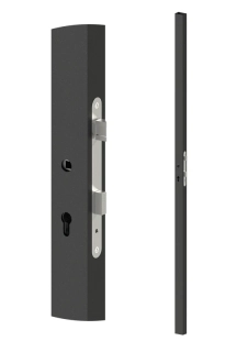 KZK6420H-90 Profil 60x40x1,5mm H-2000mm so zapusteným zámkom, vhodný pre rám bránky, bez povrchovej úpravy