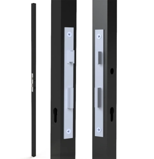 KZJ40x40-P Profil 40x40x2mm so zámkom, 2000mm, pravý ( jeden otvor na kľučku )