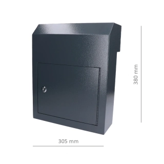 SMA-3-A schránka poštová (380x305x150mm), hrúbka 1.5mm), max. formát listu: A4, farba: RAL 7016 Antracit