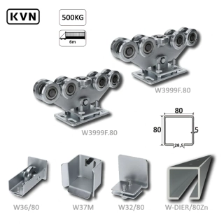 W Set80/Zn-9-DIER Samonos do 500 kg/6 m, dierovaný profil 80 × 80 × 5 mm, Zn