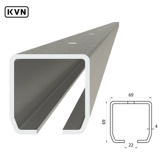 C-DIER-399P-4Zn - C profil s otvormi, 69x69x4mm, pozink pre samonosný systém, 1-6m