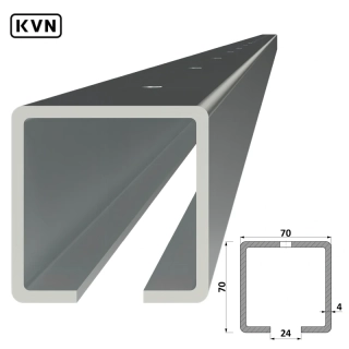 W-DIER-70Zn C profil s otvormi, 70x70x4mm pozink pre samonosný systém, voliteľná dĺžka 1, 2, 3, 4, 5 alebo 6m. Cena za KUS.