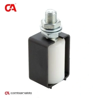 C450SKH/25x30 - nylonový vodiaci valček ø25, H-30mm, závit M14 s ochrannou krytkou pre horné vedenie posuvnej brány