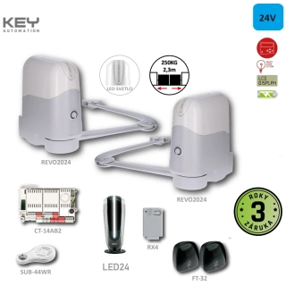 KEY REVO KIT K pre dvojkrídlovú bránu do 2,3 m/ krídlo, s elektronikou A14AB