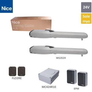 WingoKit3524-Z sada pre krídlovú bránu do 3,5m/ krídlo, 2x WG3524 (24V, 85W, 1500N), 2x FLO2RE, 1 pár EPM, 1x MC424R10 (vstavaný prijímač)