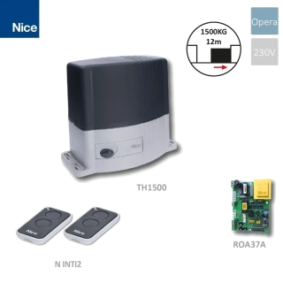 THOR motor pre posuvnú bránu do 1500kg, 1x TH1500 (230V, 400W, 800N), 1x ROA37, 2x FLO2RE